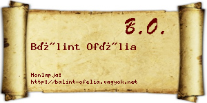 Bálint Ofélia névjegykártya